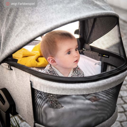 Hauck 4in1 Kinderwagen-Set Vision X Duoset Black inkl. i-Size Babyschale, Isofix Basis und XXL Zubehörpaket - Melange Beige