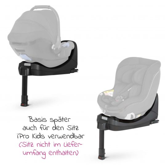 Hauck 4in1 Kinderwagen-Set Vision X Duoset Black inkl. i-Size Babyschale, Isofix Basis und XXL Zubehörpaket - Melange Rose