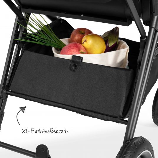 Hauck 4in1 Kinderwagen-Set Vision X Duoset Black inkl. i-Size Babyschale, Isofix Basis und XXL Zubehörpaket - Melange Rose
