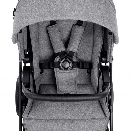 Hauck 4in1 Kinderwagen-Set Vision X Duoset Silver inkl. i-Size Babyschale, Isofix Basis und XXL Zubehörpaket - Melange Grey