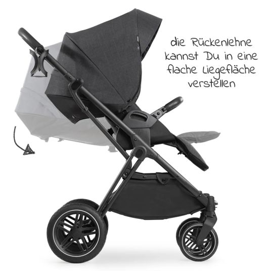 Hauck 4in1 Kinderwagen-Set Vision X Trio Set - inkl. i-Size Babyschale & Isofix Base & XXL Zubehörset - Melange Black