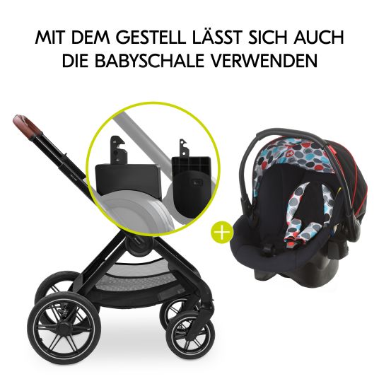 Hauck 4in1 stroller set Walk N Care Air Trio Set incl. infant car seat Comfort Fix & Isofix Base & XXL accessory set - Black