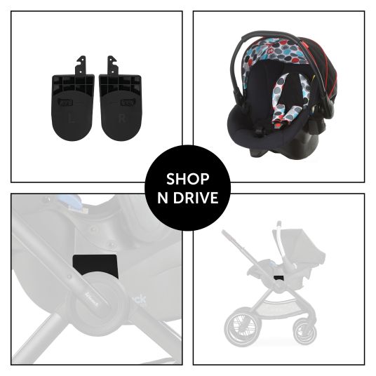 Hauck 4in1 Kinderwagen-Set Walk N Care Air Trio Set inkl. Babyschale Comfort Fix & Isofix Base & XXL Zubehörset - Black