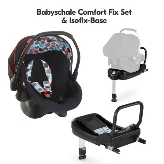 Hauck Set di passeggini 4in1 Walk N Care Air Trio Set con seggiolino auto Comfort Fix e base Isofix e set di accessori XXL - Nero