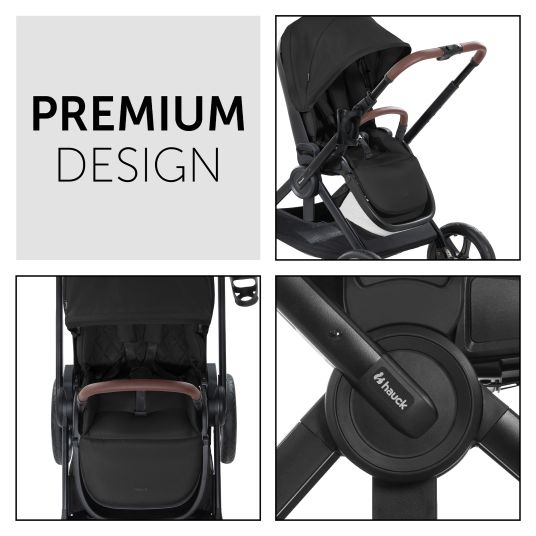 Hauck 4in1 Kinderwagen-Set Walk N Care Trio Set inkl. Babyschale Comfort Fix & Isofix Base & XXL Zubehörset - Black