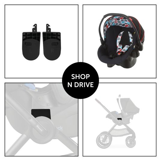 Hauck 4in1 stroller set Walk N Care Trio Set incl. infant car seat Comfort Fix & Isofix Base & XXL accessory set - Black