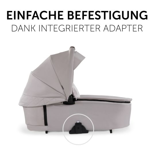 Hauck 4in1 Kinderwagen-Set Walk N Care Trio Set inkl. i-Size Babyschale & Isofix Base & XXL Zubehörset - Beige