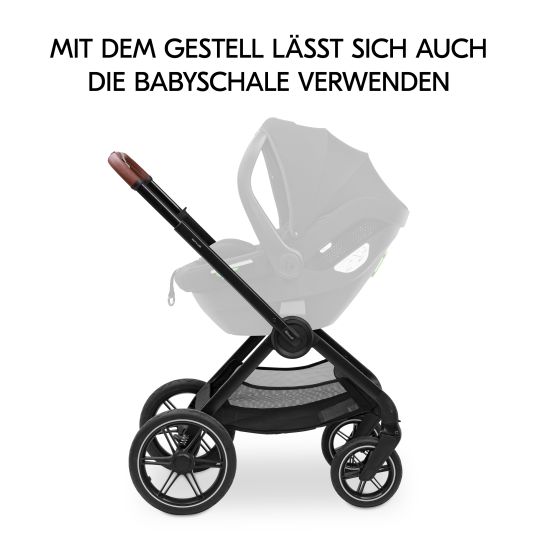 Hauck 4in1 Kinderwagen-Set Walk N Care Trio Set inkl. i-Size Babyschale & Isofix Base & XXL Zubehörset - Beige