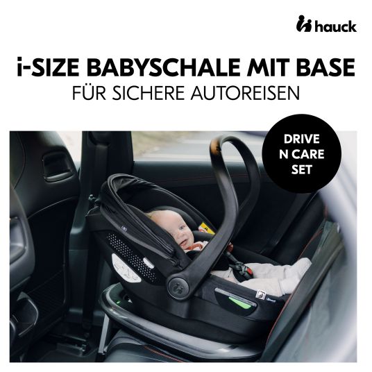 Hauck 4in1 Kinderwagen-Set Walk N Care Trio Set inkl. i-Size Babyschale & Isofix Base & XXL Zubehörset - Beige