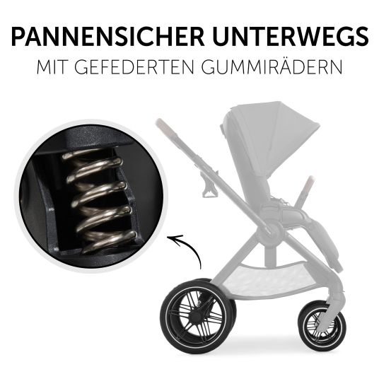 Hauck 4in1 stroller set Walk N Care Trio Set incl. i-Size infant car seat & Isofix Base & XXL accessory set - Dark Grey