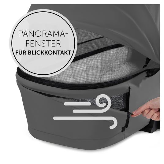 Hauck 4in1 Kinderwagen-Set Walk N Care Trio Set inkl. i-Size Babyschale & Isofix Base & XXL Zubehörset - Dark Grey