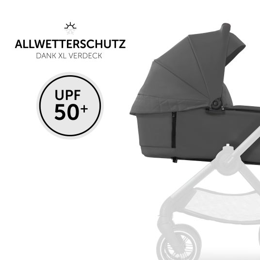 Hauck 4in1 Kinderwagen-Set Walk N Care Trio Set inkl. i-Size Babyschale & Isofix Base & XXL Zubehörset - Dark Grey