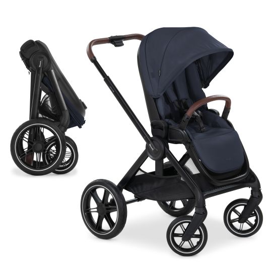 Hauck 4in1 Kinderwagen-Set Walk N Care Trio Set inkl. i-Size Babyschale & Isofix Base & XXL Zubehörset - Dark Navy Blue