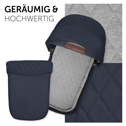 Hauck 4in1 Kinderwagen-Set Walk N Care Trio Set inkl. i-Size Babyschale & Isofix Base & XXL Zubehörset - Dark Navy Blue