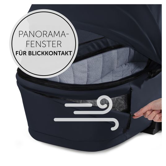 Hauck 4in1 Kinderwagen-Set Walk N Care Trio Set inkl. i-Size Babyschale & Isofix Base & XXL Zubehörset - Dark Navy Blue