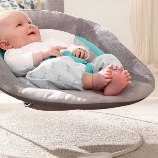 Hauck Alpha Plus Grey - Newborn Set - High chair + newborn insert & seesaw