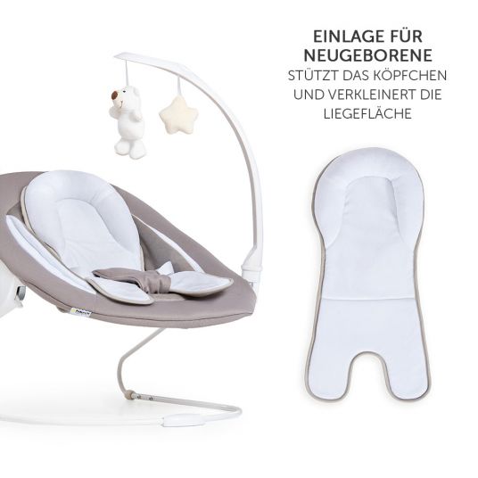 Hauck Alpha Plus Natur Newborn Set Deluxe - 4-tlg. Hochstuhl + 2in1 Neugeboreneneinsatz (verstellbar) + Sitzpolster