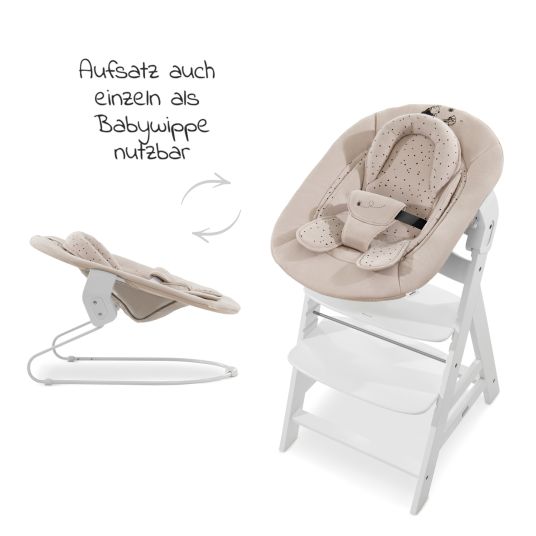 Hauck Alpha Plus Select Charcoal 4-tlg. Newborn Set Disney Pooh - Hochstuhl + Neugeborenenaufsatz + Sitzkissen Beige