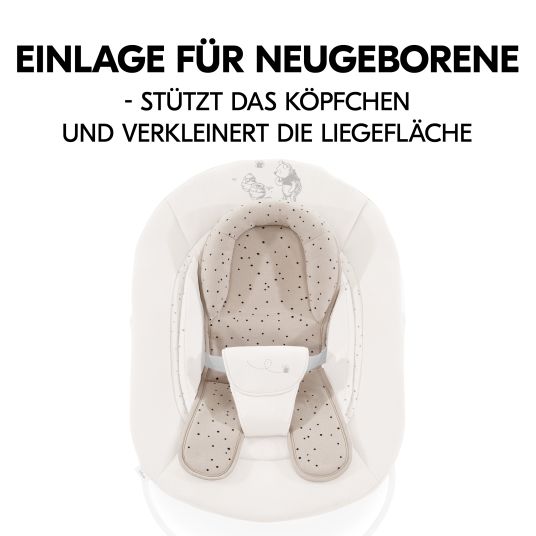 Hauck Alpha Plus Walnut 4-tlg. Newborn Set - Disney Pooh - Hochstuhl + Neugeboreneneinsatz & Wippe + Sitzpolster