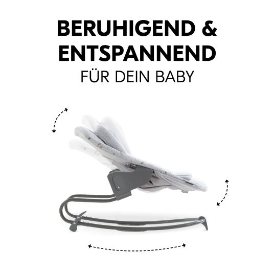 Hauck Alpha Plus White 4-tlg. Newborn Set Rainbow - Hochstuhl + Neugeborenenaufsatz & Wippe + Sitzkissen Nordic Grey