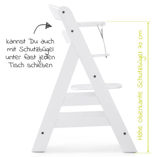 Hauck Alpha Plus White Newborn Set Pooh Beige - 4-tlg. Hochstuhl + Neugeborenenaufsatz + Sitzkissen