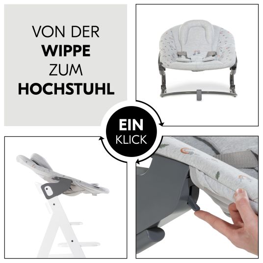 Hauck Alpha Plus White Newborn Set Rainbow - 4-tlg. Hochstuhl + Neugeborenenaufsatz + Sitzkissen