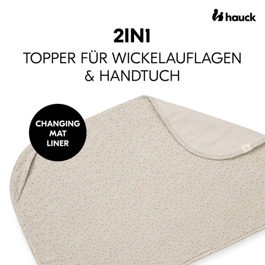 Hauck Auflage / Topper für Wickelauflagen wie Change N Clean - Beige Dots