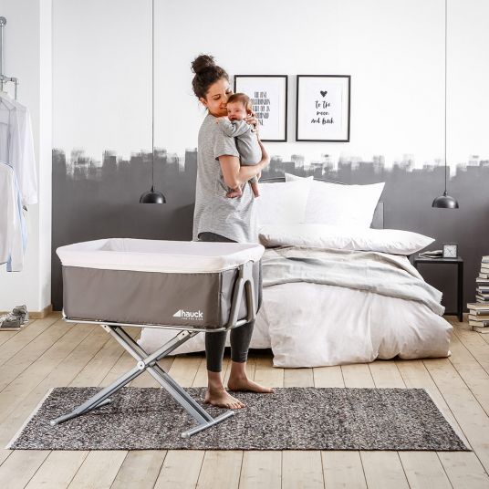 Hauck Baby side bed - Face to Me (also suitable for box spring beds) - Grey