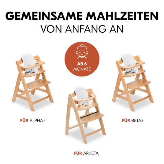 Hauck Baby-Sitz für Hochstühle Highchair Baby Seat (Rückenlehne und Schutzbügel) - White