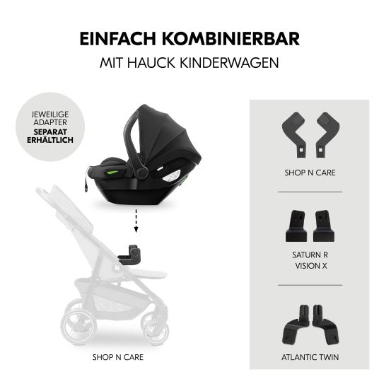 Hauck Babyschale Drive N Care i-Size ab Geburt bis 13 kg (40 - 87 cm) - Black