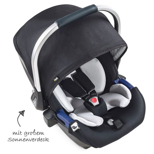 Hauck Baby car seat iPro Baby - i-Size (from birth to 18 months) incl. seat reducer and sun canopy - Caviar