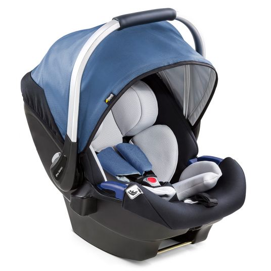 Hauck Babyschale iPro Baby - i-Size (ab Geburt bis 18 Monate) inkl. Sitzverkleinerer und Sonnenverdeck - Denim
