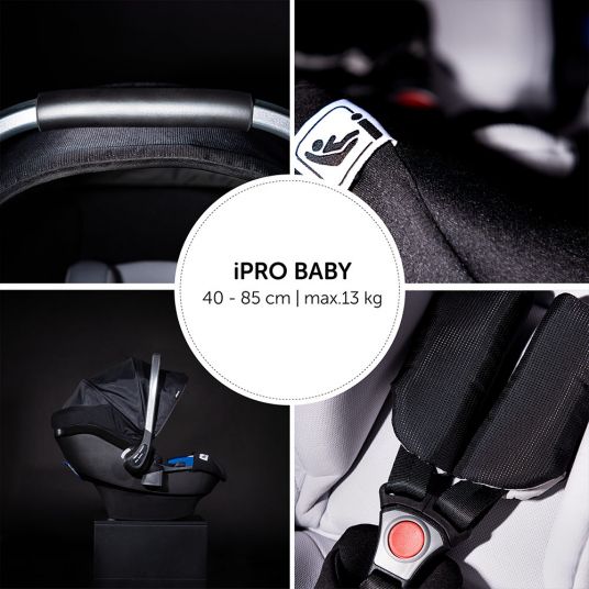 Hauck iPro Baby - i-Size (dalla nascita ai 18 mesi) con riduttore di seduta e capottina - Lunar