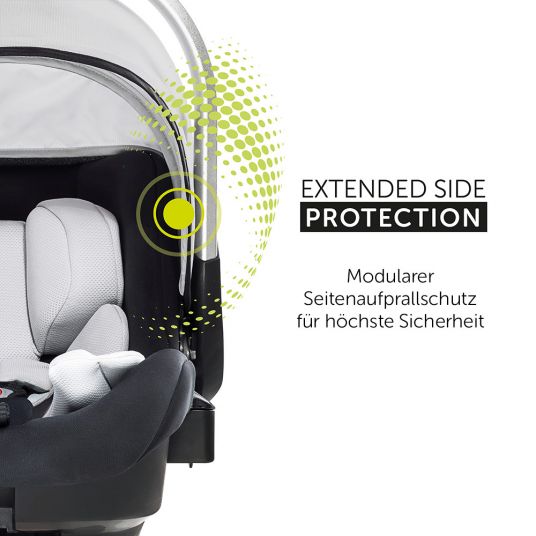Hauck Baby car seat iPro Baby - i-Size (from birth to 18 months) incl. seat reducer and sun canopy - Lunar