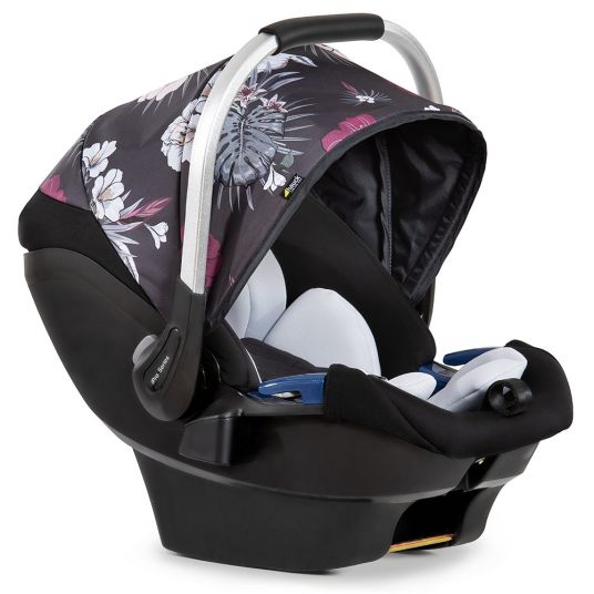 Hauck Baby car seat iPro Baby - i-Size (from birth to 18 months) incl. seat reducer and sun canopy - Wild Blooms Black