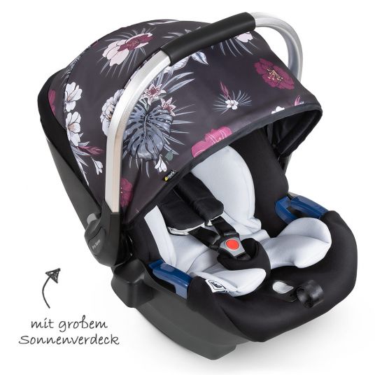 Hauck iPro Baby - i-Size (dalla nascita ai 18 mesi) con riduttore di seduta e capottina - Wild Blooms Nero