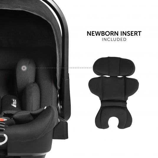 Hauck Seggiolino auto Select Baby - i-Size (dalla nascita ai 18 mesi) con riduttore e capottina - Nero