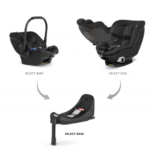 Hauck Baby car seat Select Baby - i-Size (from birth to 18 months) incl. seat reducer and sun canopy - Black