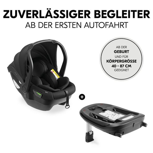 Hauck Baby car seat set Drive N Care Set i-Size (40 - 87 cm) incl. Isofix base and seat reducer - Black