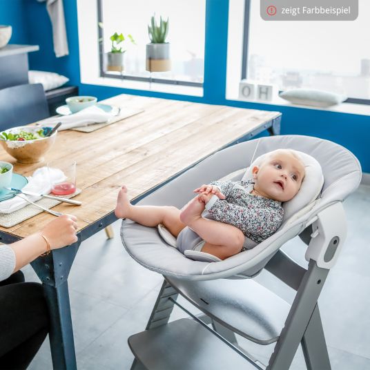 Hauck Beta Plus Natural 5-piece newborn set - high chair + 2in1 newborn attachment & bouncer + feeding board + seat cushion - Stretch Beige