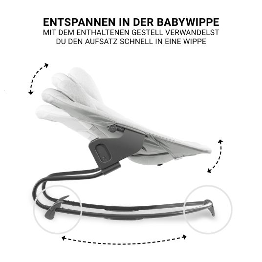 Hauck Beta Plus Natural 5-tlg. Newborn Set - Hochstuhl + 2in1 Neugeborenen-Aufsatz & Wippe + Essbrett + Sitzkissen