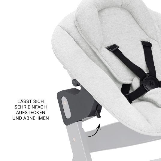 Hauck Beta Plus Natural 5-tlg. Newborn Set - Hochstuhl + 2in1 Neugeborenen-Aufsatz & Wippe + Essbrett + Sitzkissen