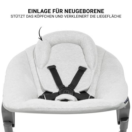 Hauck Beta Plus Natural 5-tlg. Newborn Set - Hochstuhl + 2in1 Neugeborenen-Aufsatz & Wippe + Essbrett + Sitzkissen