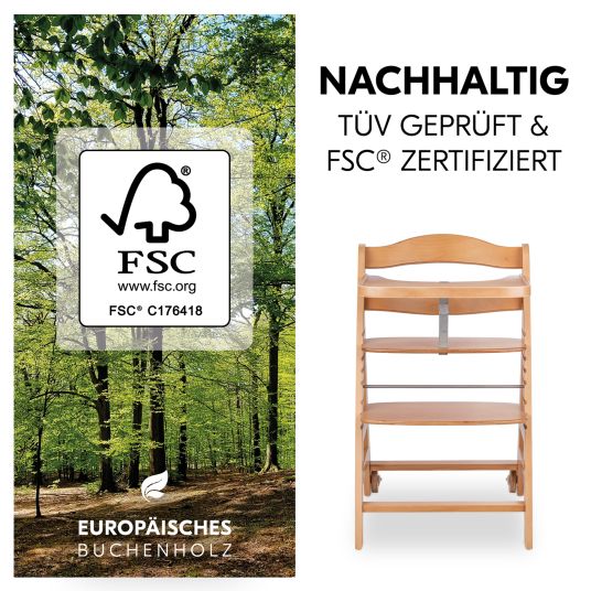 Hauck Beta Plus Natural 5-tlg. Newborn Set - Hochstuhl + 2in1 Neugeborenen-Aufsatz & Wippe + Essbrett + Sitzkissen - Disney Winnie the Pooh - Beige