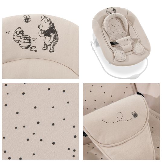 Hauck Beta Plus Natural 5-piece Newborn Set - Highchair + 2in1 newborn attachment & bouncer + feeding board + seat cushion - Disney Winnie the Pooh - Beige