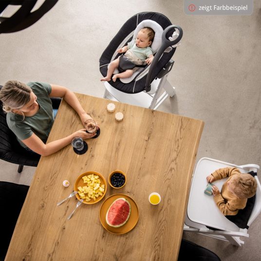 Hauck Beta Plus White Newborn Set - 5-pcs. high chair + attachment & rocker Premium, dining board, seat cushion - Nordic Grey