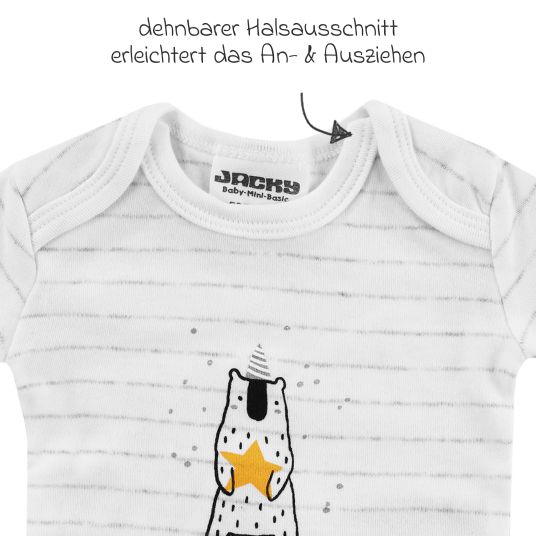 Hauck Beta Plus Whitewashed 9-tlg. Newborn Set - Hochstuhl + 2in1 Neugeborenen-Aufsatz & Wippe Deluxe + Essbrett + Sitzpolster + GRATIS Langarmbody 4er Pack - Sand