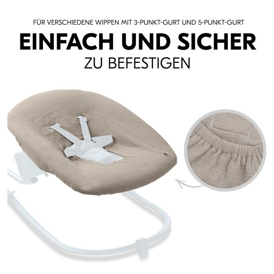 Hauck Bezug für Alpha Newborn Bouncer (atmungsaktiv & einfach waschbar) - Beige