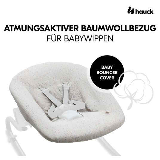 Hauck Cover for Alpha Newborn Bouncer (breathable & easily washable) - Beige Dots