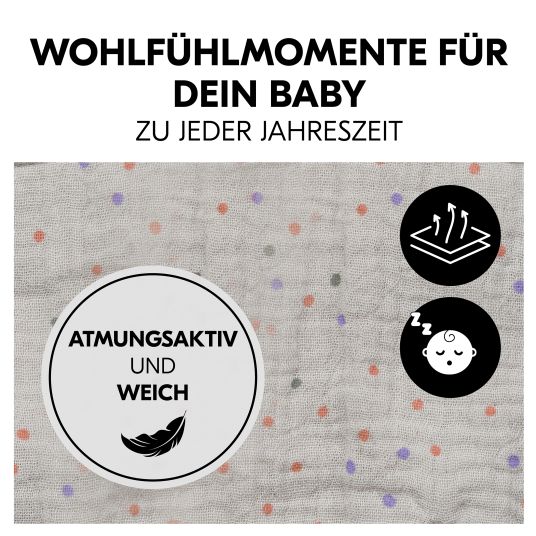 Hauck Bezug für Alpha Newborn Bouncer (atmungsaktiv & einfach waschbar) - Beige Dots